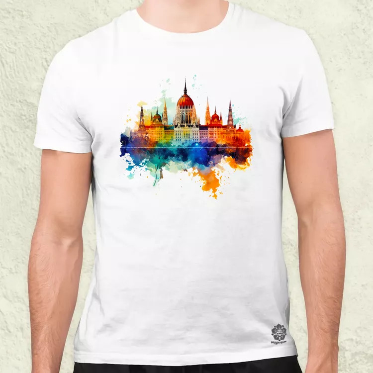Budapest Országház vízfesték v1 férfi póló