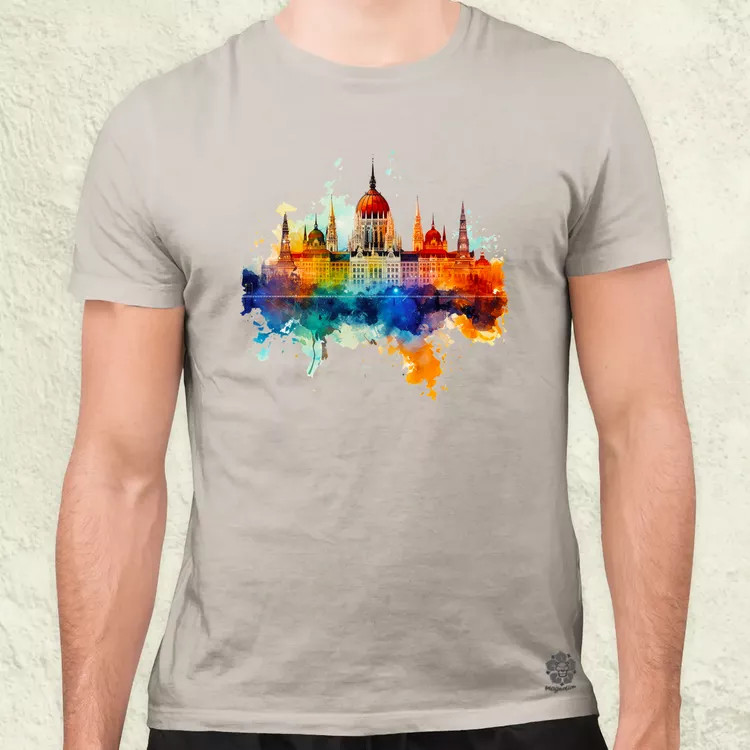 Budapest Országház vízfesték v1 férfi póló