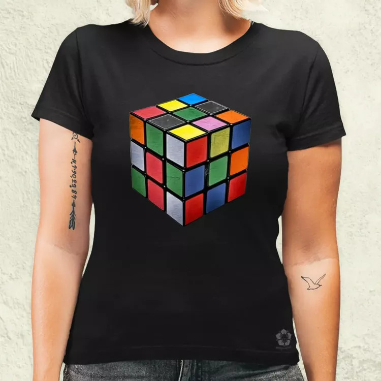 Rubik kocka női póló