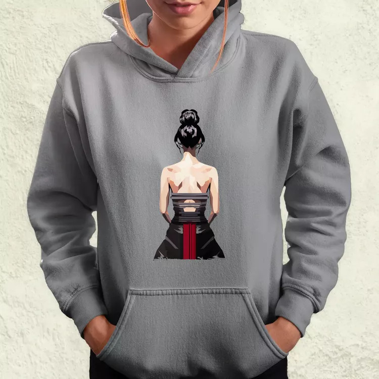 Pixelart Gésa hátulról v1 női pulóver