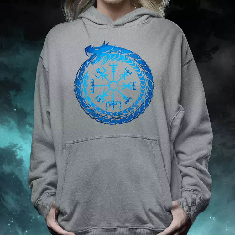 Jormungandr Vegvisir rúna női pulóver
