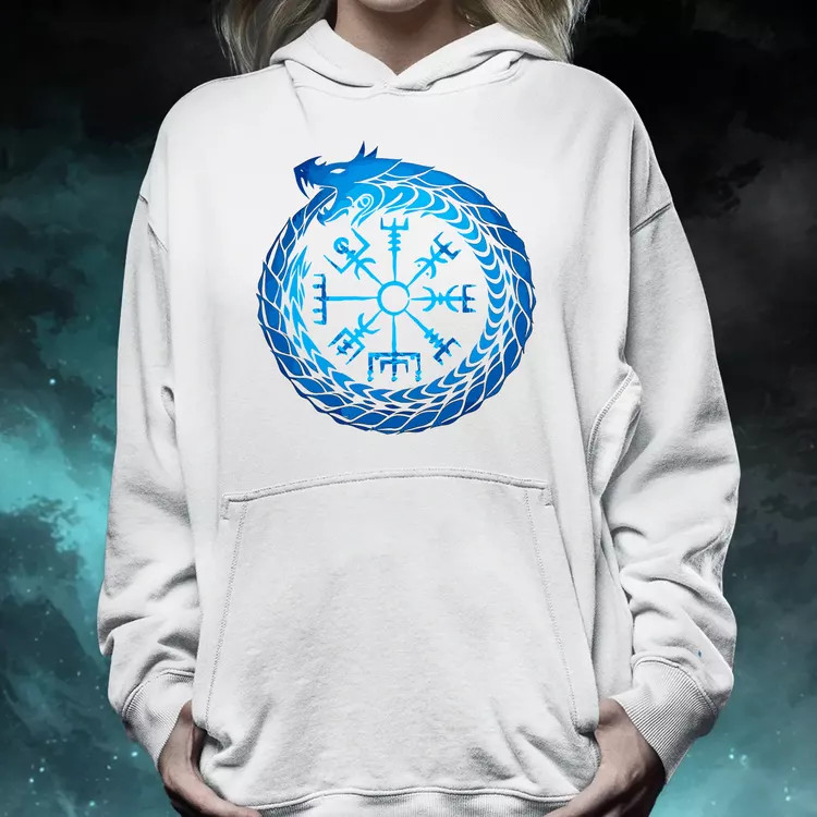 Jormungandr Vegvisir rúna női pulóver
