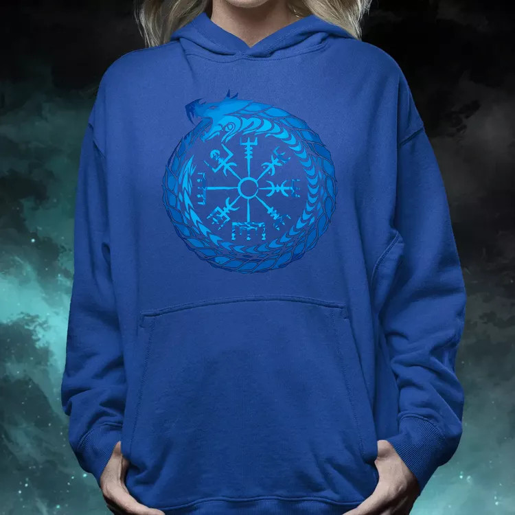 Jormungandr Vegvisir rúna női pulóver