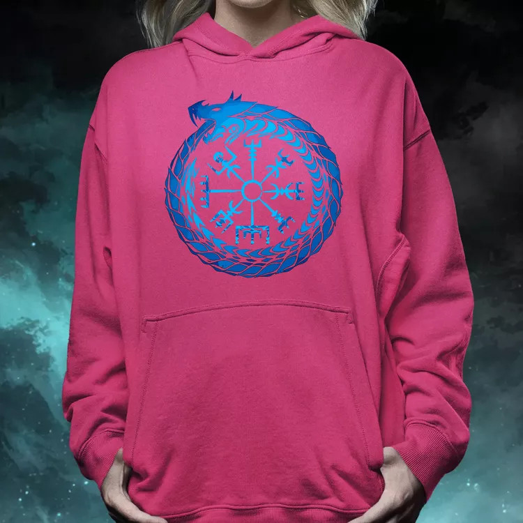 Jormungandr Vegvisir rúna női pulóver