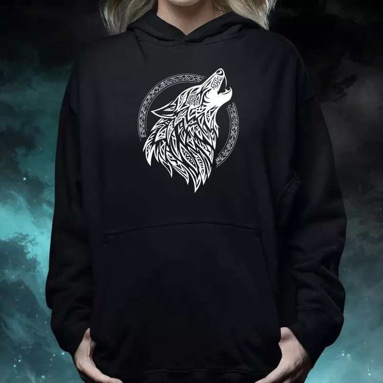 Rúna Fenrir fehér női pulóver