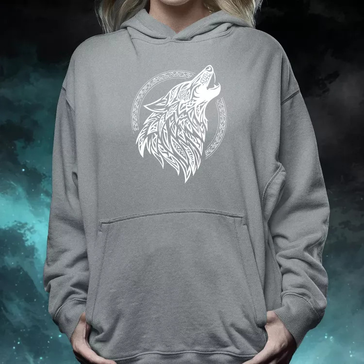 Rúna Fenrir fehér női pulóver
