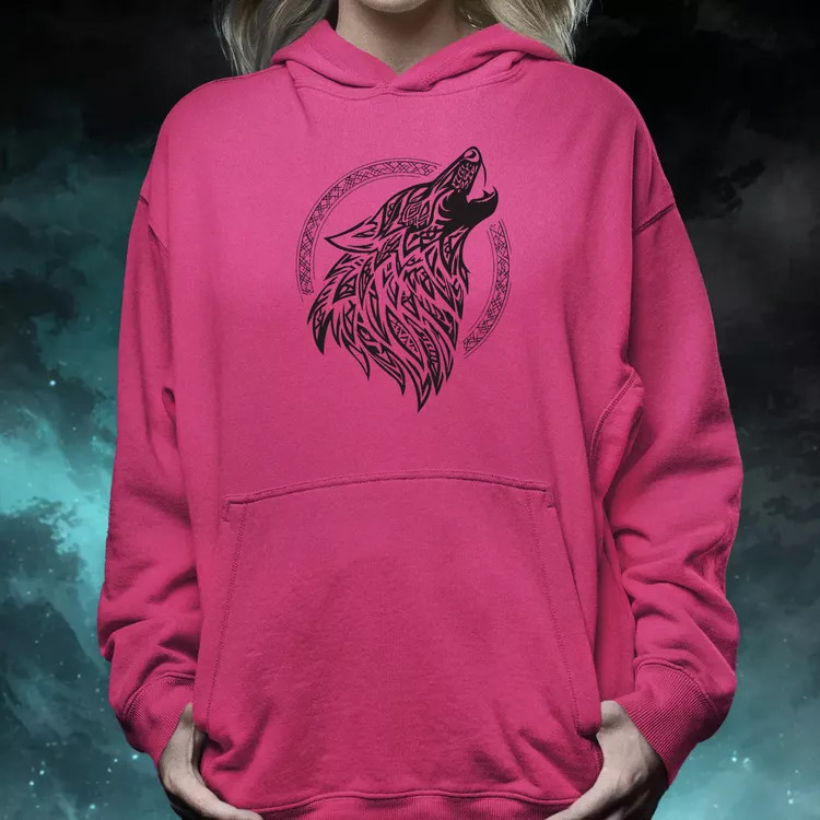 Rúna Fenrir fekete női pulóver