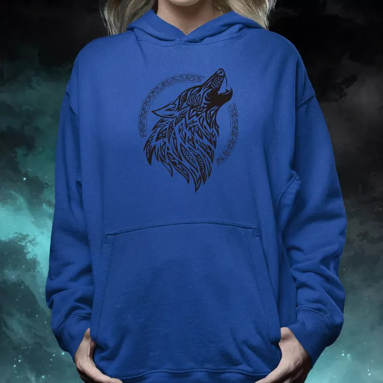 Rúna Fenrir fekete női pulóver