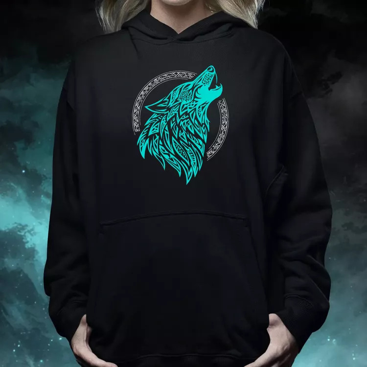 Rúna Fenrir türkiz női pulóver