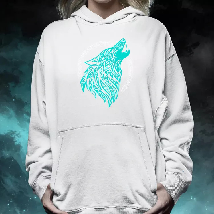 Rúna Fenrir türkiz női pulóver