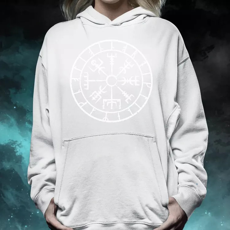 Vegvísir fehér női pulóver