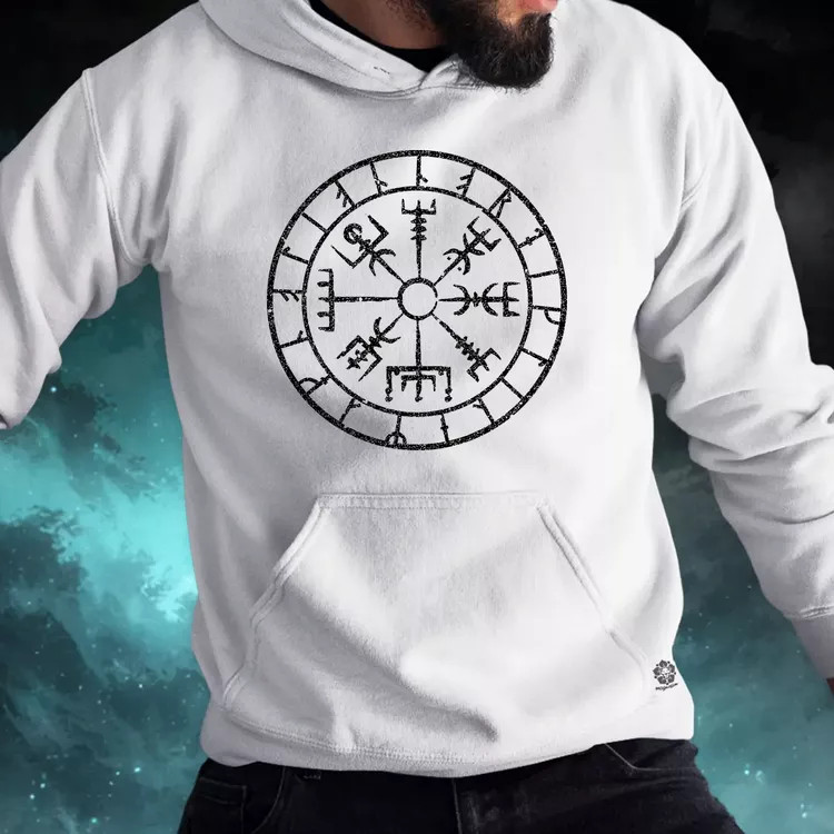 Vegvísir fekete férfi pulóver