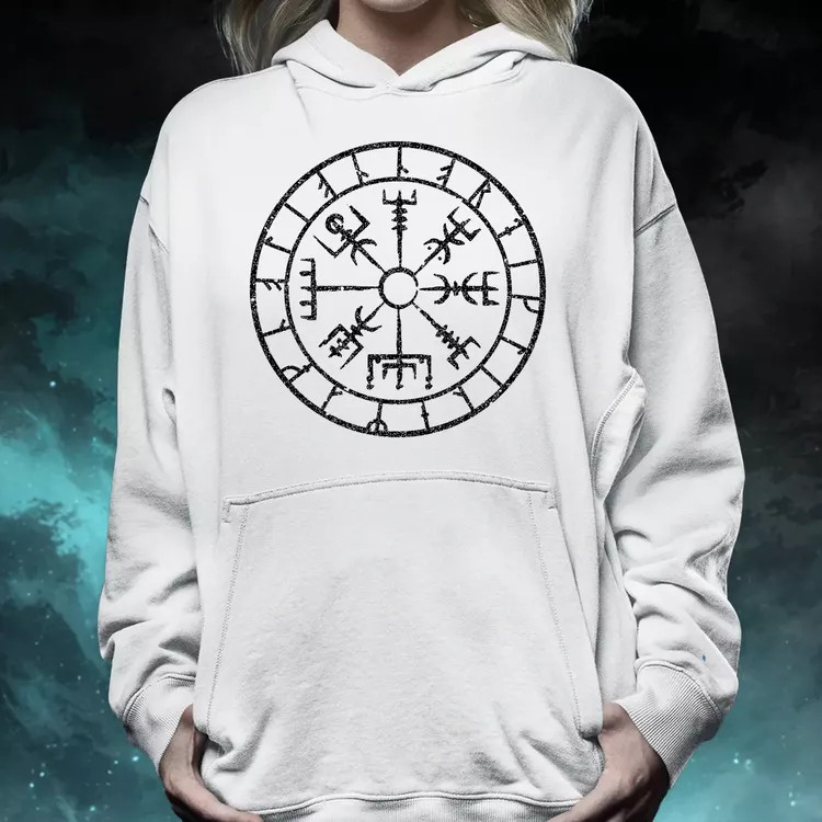 Vegvísir fekete női pulóver