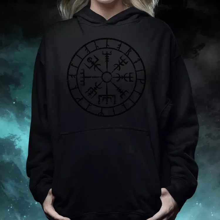 Vegvísir fekete női pulóver