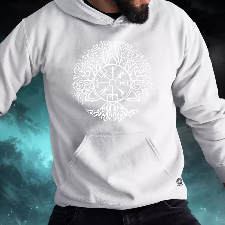 Vegvísir Yggdrasil férfi pulóver