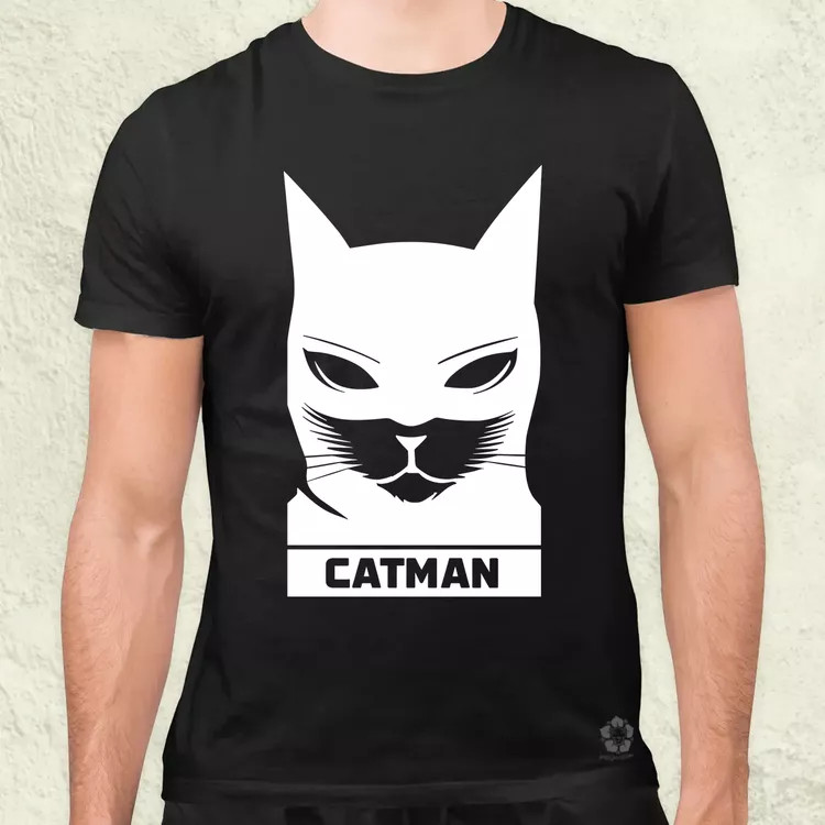 Catman fehér férfi póló