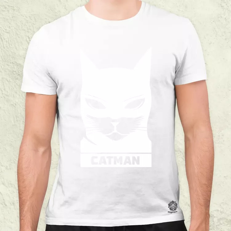Catman fehér férfi póló