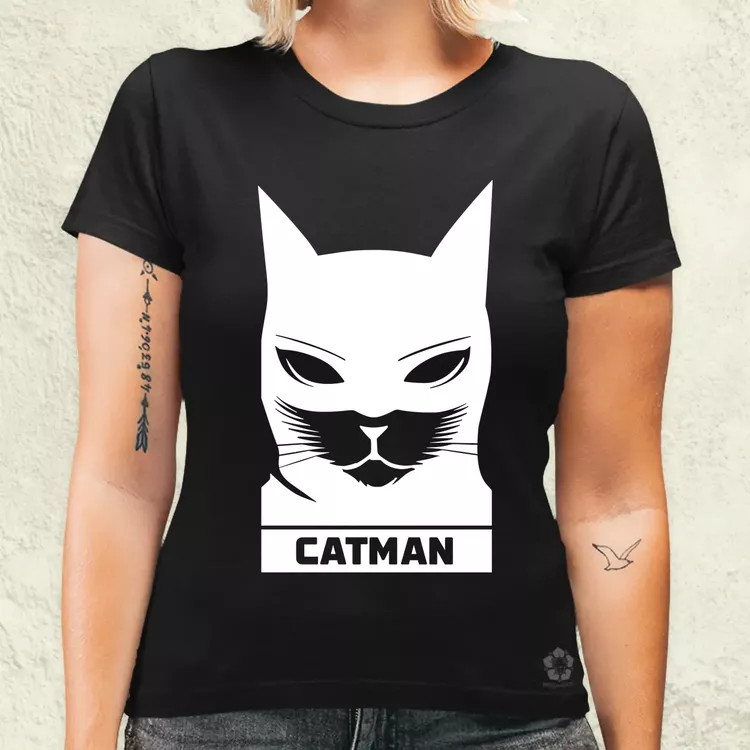 Catman fehér női póló
