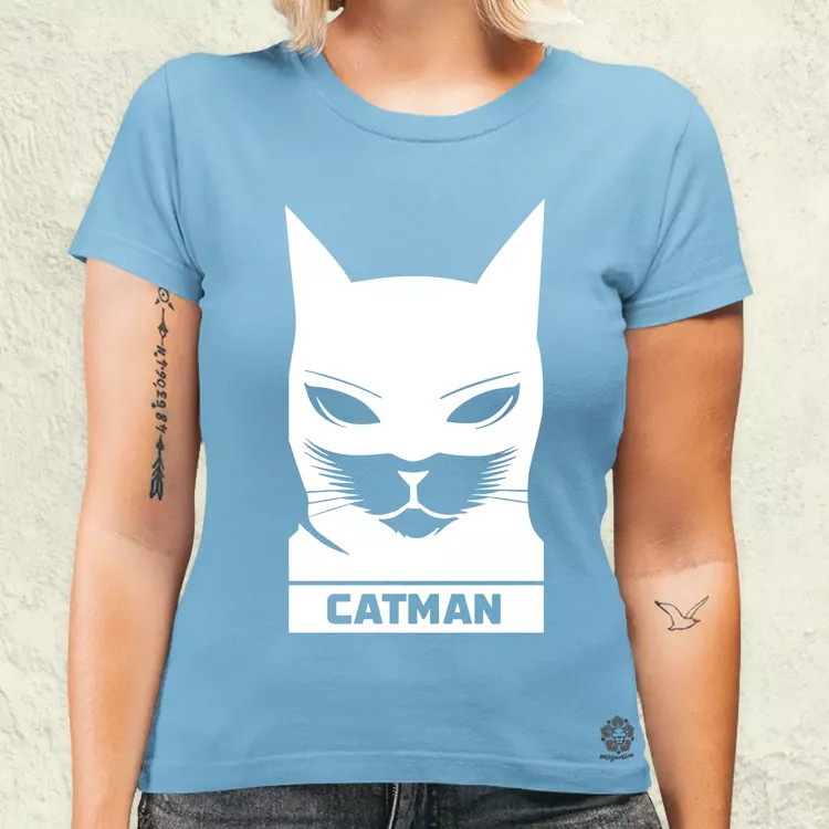 Catman fehér női póló