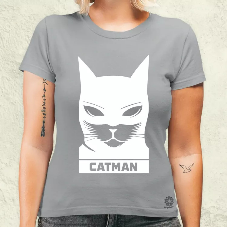Catman fehér női póló