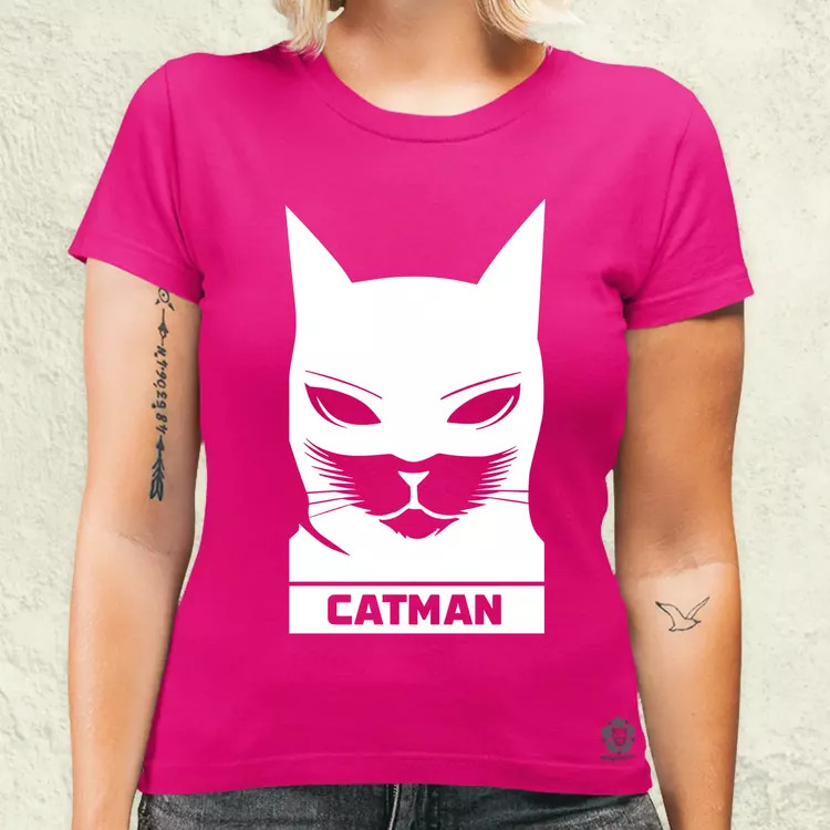 Catman fehér női póló