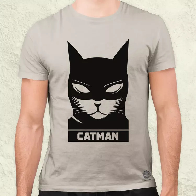 Catman fekete férfi póló