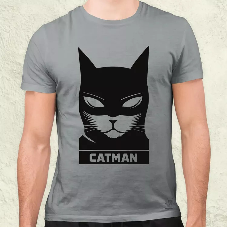 Catman fekete férfi póló