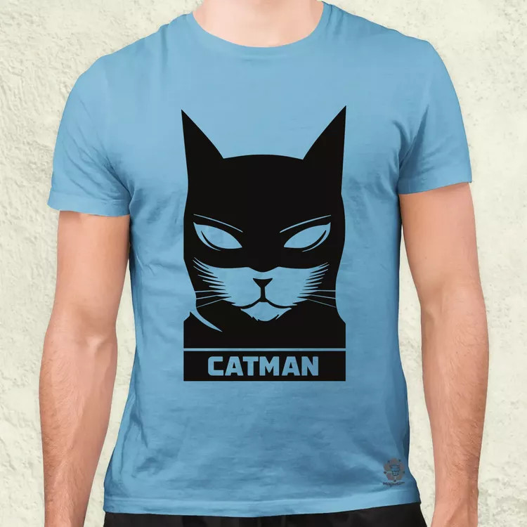 Catman fekete férfi póló
