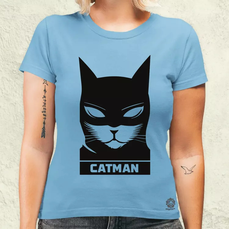Catman fekete női póló