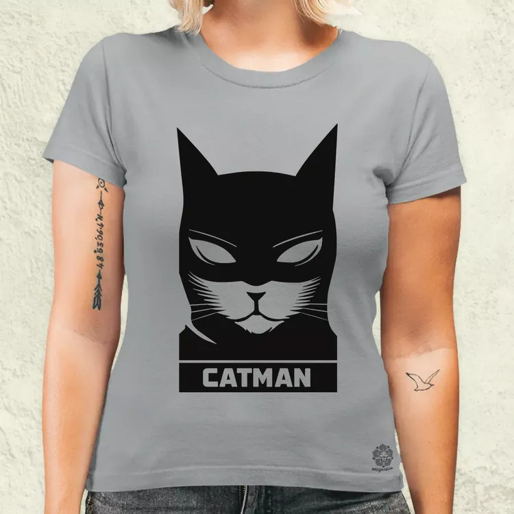 Catman fekete női póló
