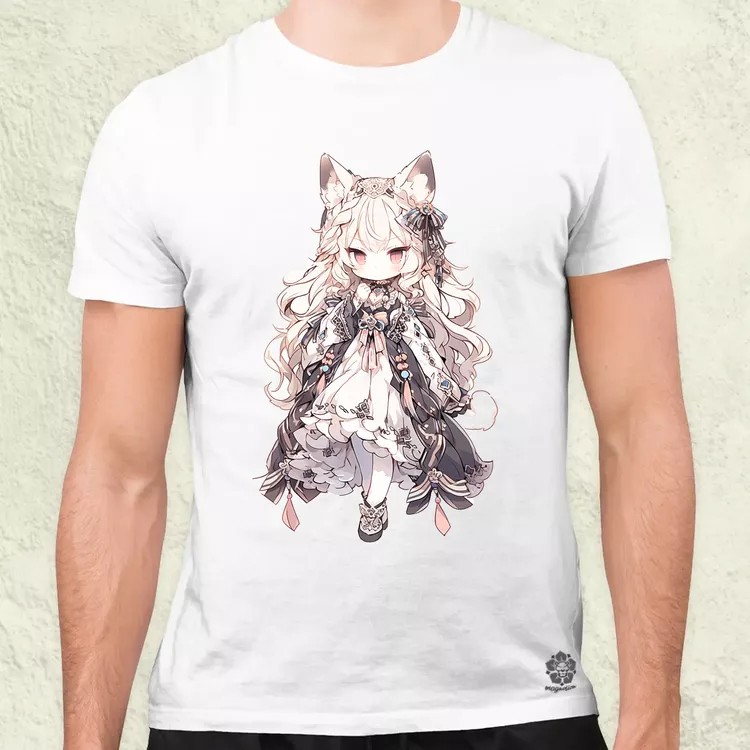 Chibi macskalány v3 férfi póló