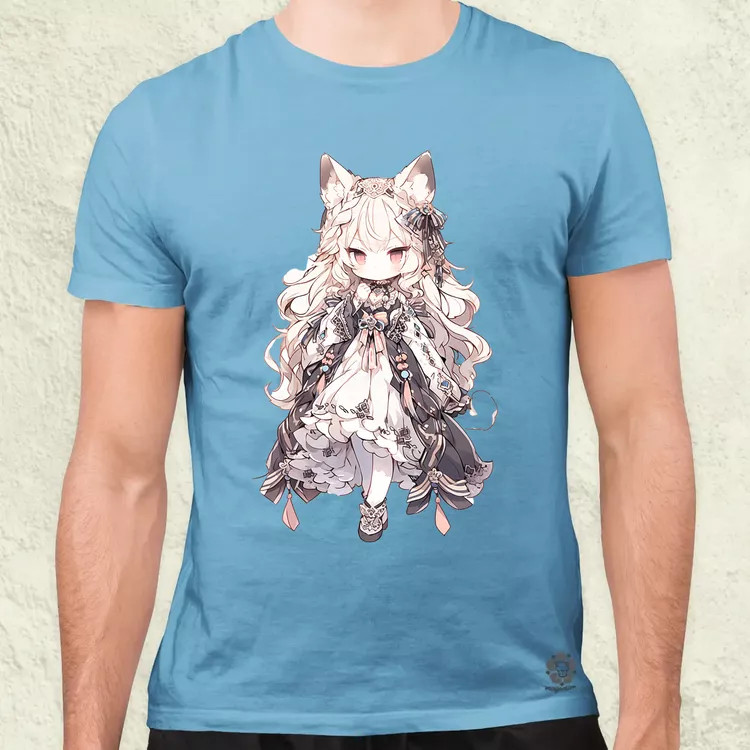 Chibi macskalány v3 férfi póló