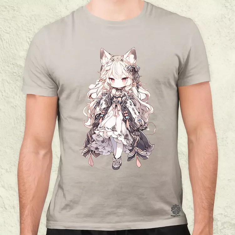 Chibi macskalány v3 férfi póló