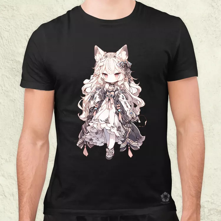 Chibi macskalány v3 férfi póló