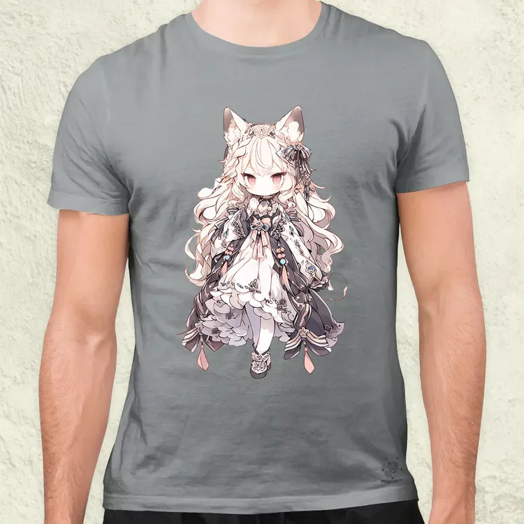Chibi macskalány v3 férfi póló