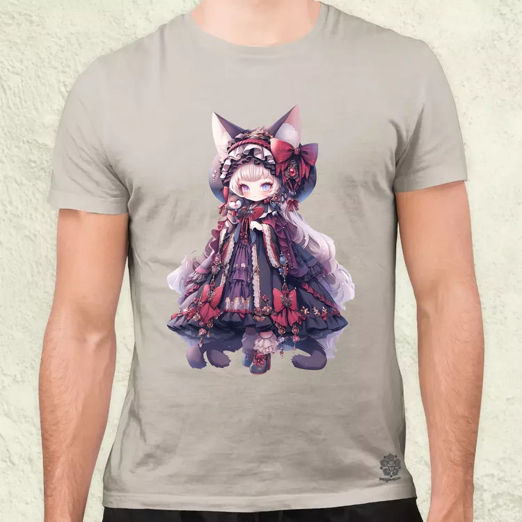 Chibi macskalány v4 férfi póló