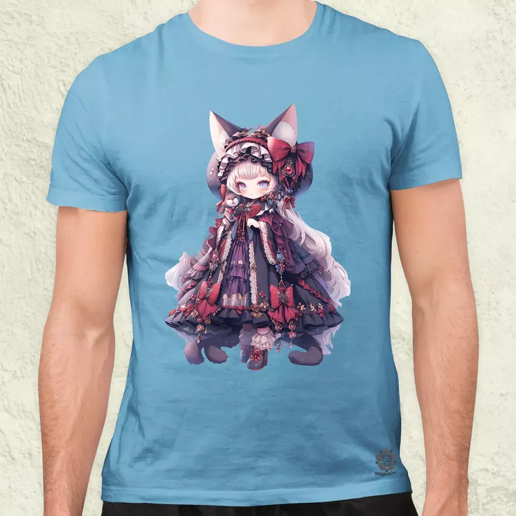 Chibi macskalány v4 férfi póló