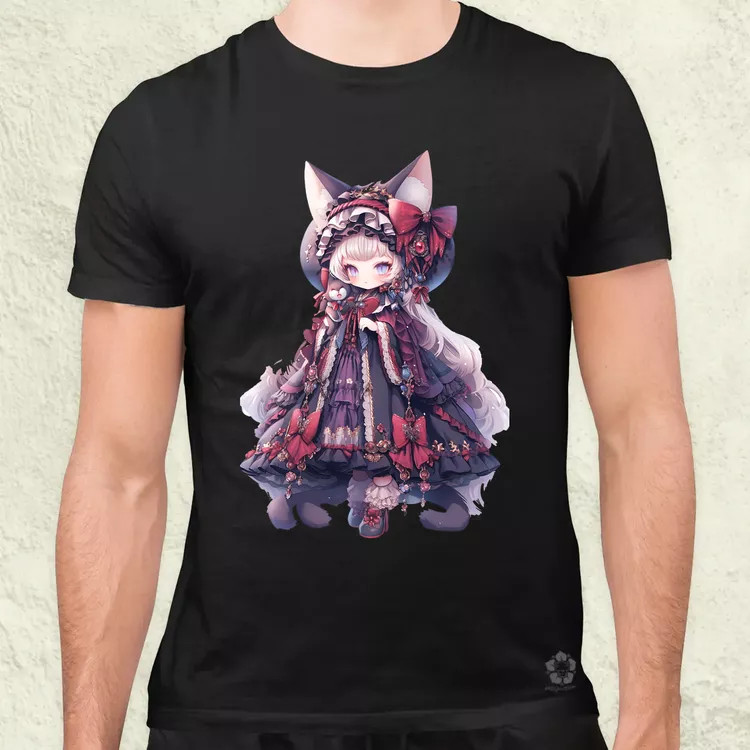 Chibi macskalány v4 férfi póló