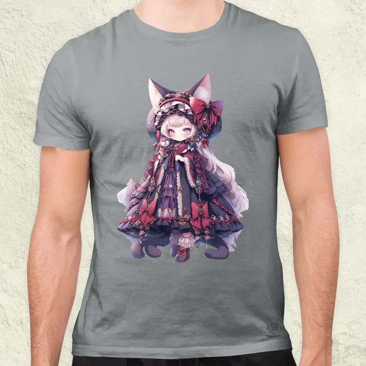 Chibi macskalány v4 férfi póló