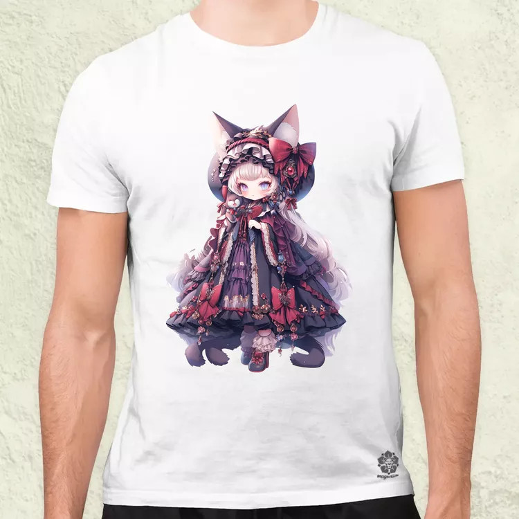 Chibi macskalány v4 férfi póló