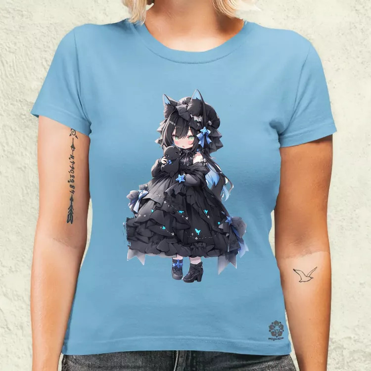 Chibi macskalány v5 női póló