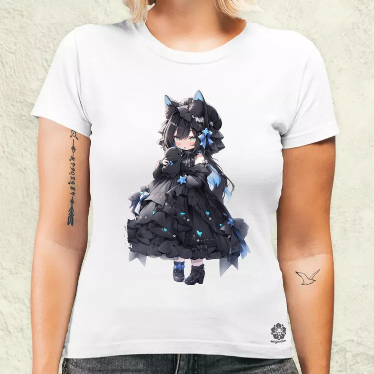 Chibi macskalány v5 női póló