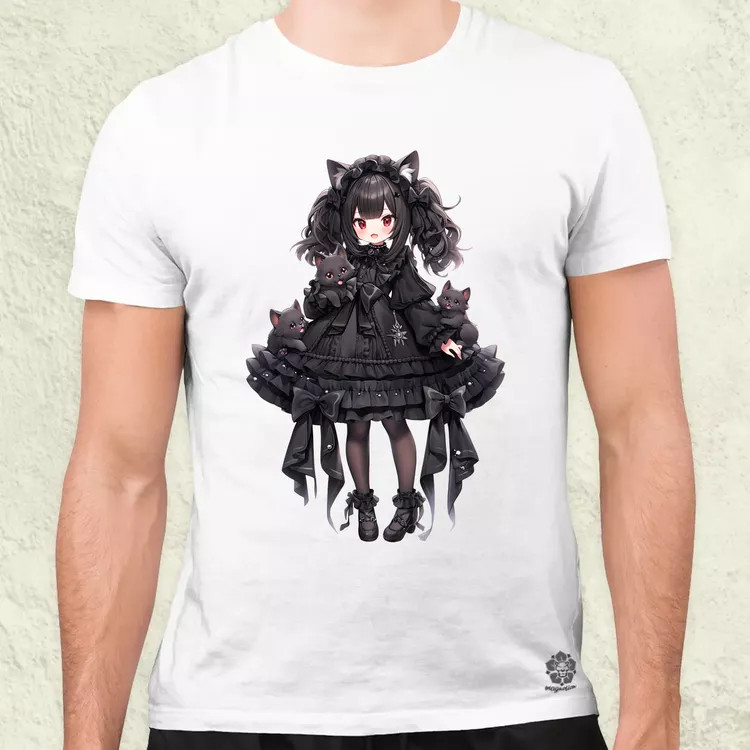 Chibi macskalány v6 férfi póló