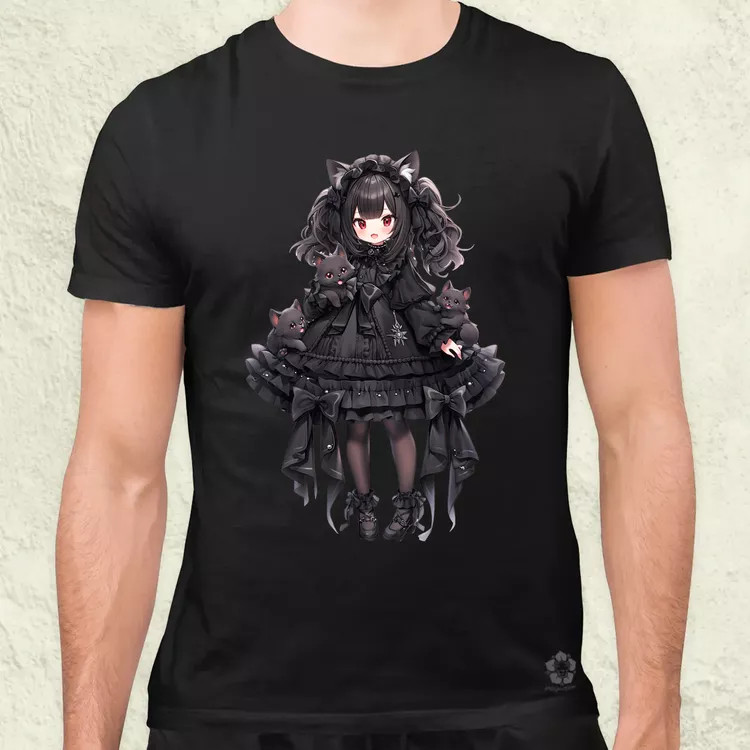 Chibi macskalány v6 férfi póló
