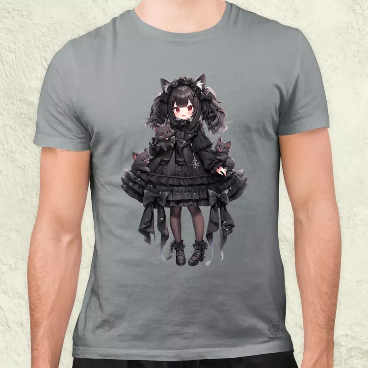 Chibi macskalány v6 férfi póló