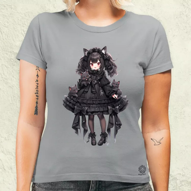 Chibi macskalány v6 női póló