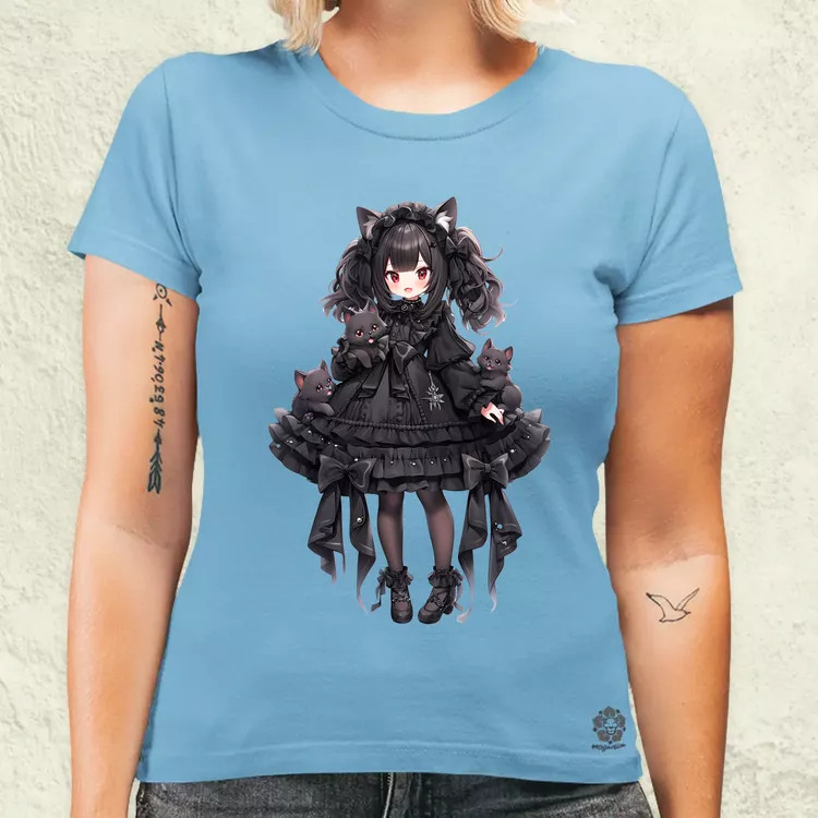 Chibi macskalány v6 női póló
