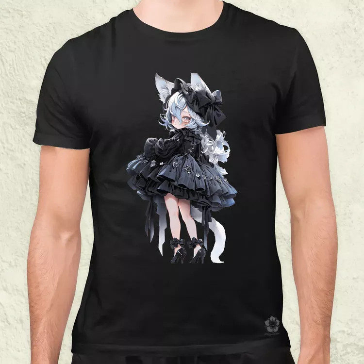 Chibi macskalány v7 férfi póló