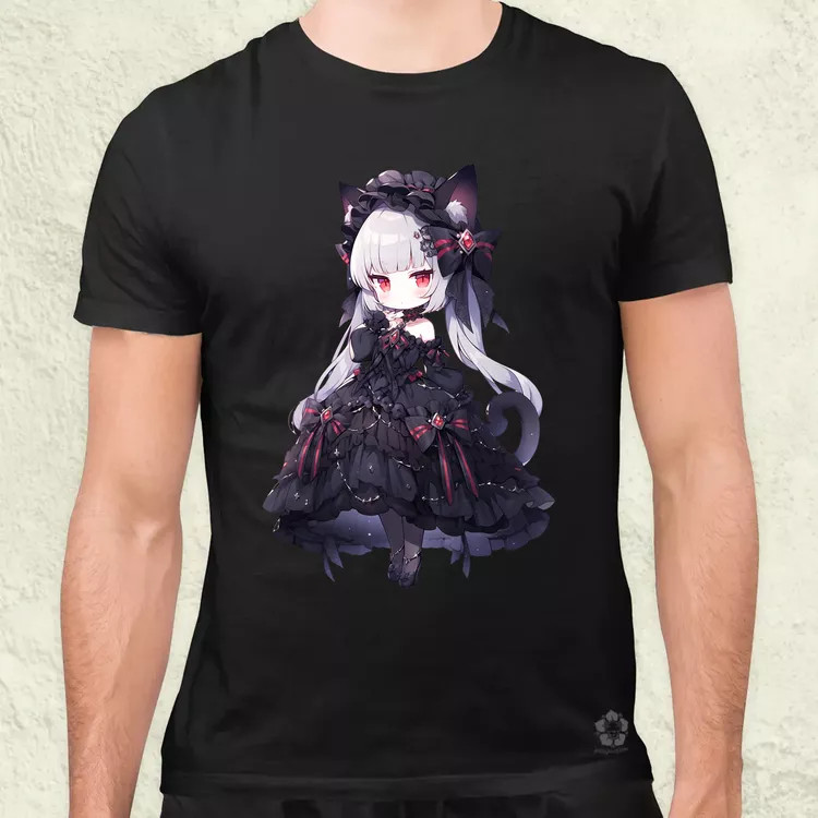 Chibi macskalány v8 férfi póló