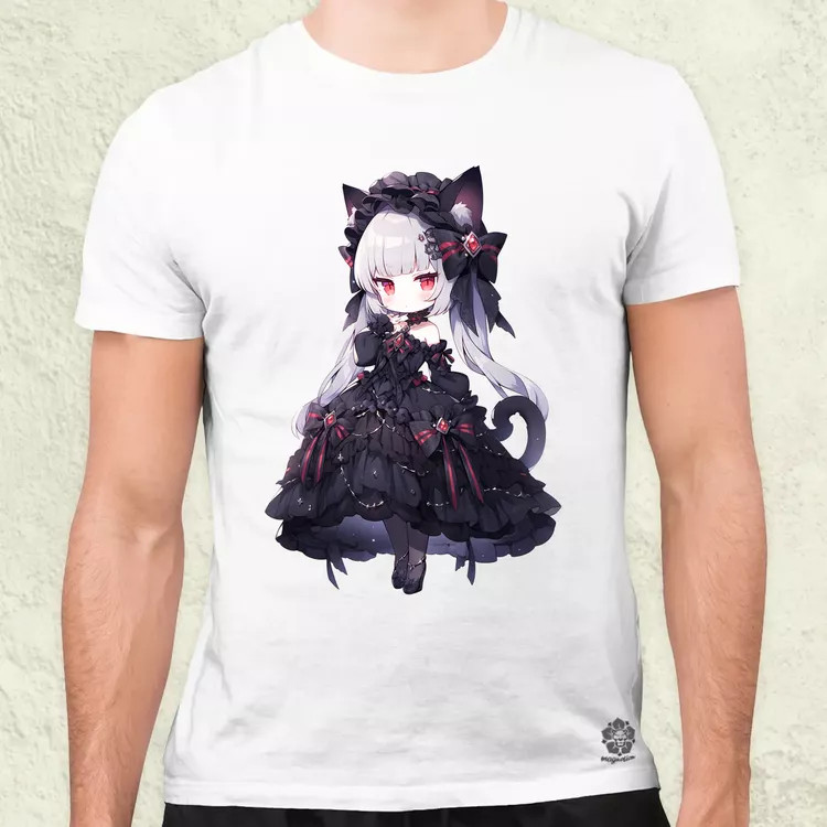 Chibi macskalány v8 férfi póló